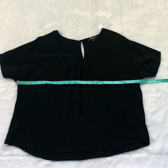 Like New Black Madewell Rhyme Top Short Sleeve Oversized Blouse Top - Picture 4 of 8
